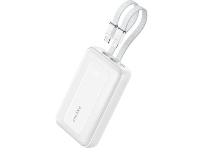 Anker Zolo Power Bank, 10,000mAh 30W Max Fast Portable Charger with Built-in USB-C and MFi Certified Lightning Cables, USB-C&A, Battery Pack for iPhone 16/15 Series, MacBook, Galaxy - White product thumbnail 2