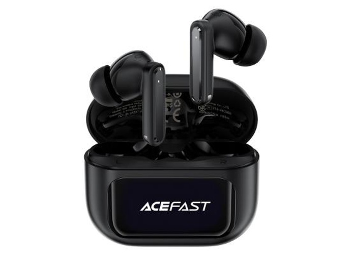ACEFAST W6 TWS Earbuds ANC + ENC Noise Cancelling Earphones with Smart Screen Display - Black product thumbnail 2