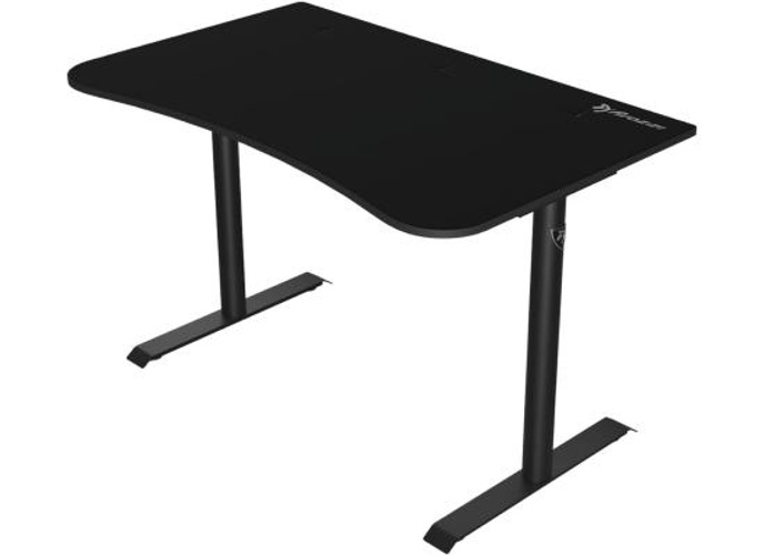 Arozzi Arena Small Curved Gaming and Office Desk with Full Surface Water Resistant and Washable Mouse Pad, 2 Monitor Mount Cut-Outs, and Built-In Cable Management , Pure Black product thumbnail 2