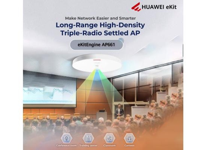 Huawei eKitEngine AP661 WIFI 6 AX6600 Ceiling Mount Dual-Band Dual Band 2.4GHz & 5GHz Access Point Built-in Smart Antennas 1x 2.5GE 1x GE PoE IN product thumbnail 2
