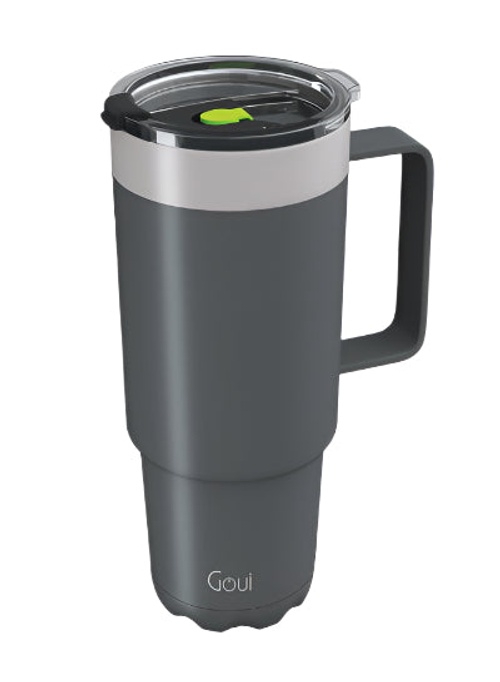 Goui Tumbler Stainless Steel Cup with Handle, Grey
