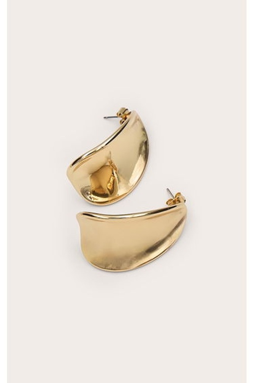 Gold Curve Statement Earrings product thumbnail 3