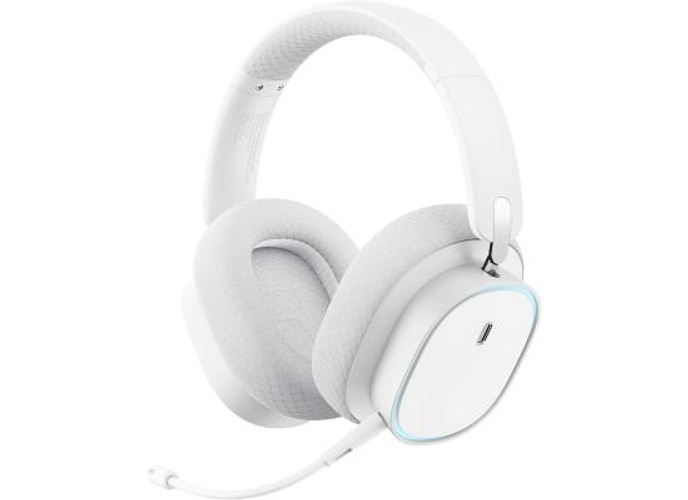 Baseus GH02 Gaming Wireless Headphones - Bluetooth 5.3, ANC, RGB, 40mm Driver, 40-Hour Playtime, IPX-6 - White product thumbnail 2