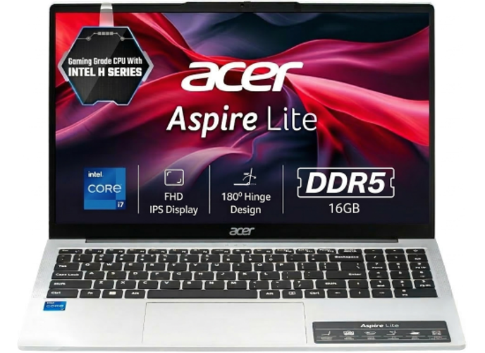 Acer Aspire Lite AL15-72P (2025) 13th Gen Intel Core i7 13620H 10-Cores High-Performance Processor w/ DDR5 Memory & IPS Full HD Display - Silver product thumbnail 2