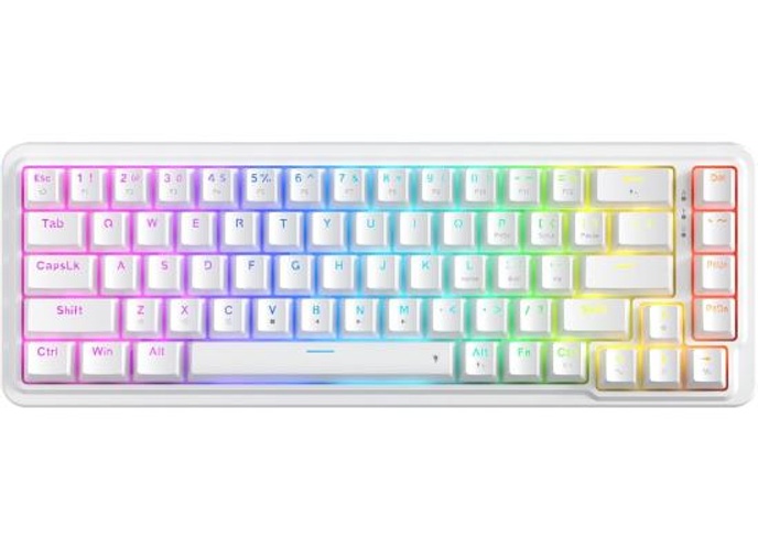 Redragon K709 NOVA 65% Wired Gasket RGB Gaming Keyboard, 68 Keys Hot-Swap Compact Mechanical Keyboard w/Free-Mod Socket, 3-Layer Noise Dampening & Dedicated Arrow Keys, Quiet Custom Linear Switch , White product thumbnail 2
