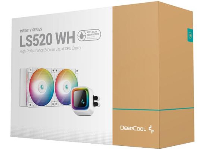 DeepCool LE520 Liquid Cooler 220W TDP AIO 240mm ARGB PWM Fan Copper Heatsink Aluminium Radiator Anti-Leak Tech CPU Water Cooler Intel & AMD - White product thumbnail 2