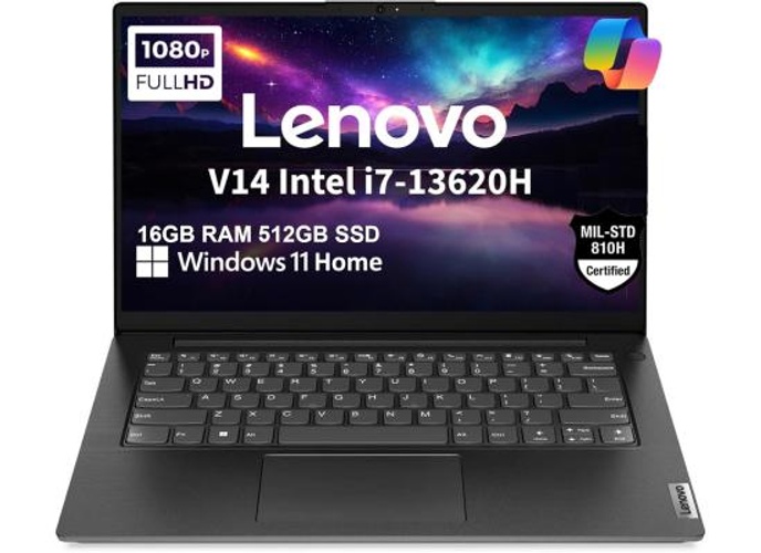 Lenovo V14 G4 (2025) 13th Gen Intel Core i7 13620H 10-Cores w/ High-Performance Processor Business Class & Pre-Installed Windows 11 - Black product thumbnail 2