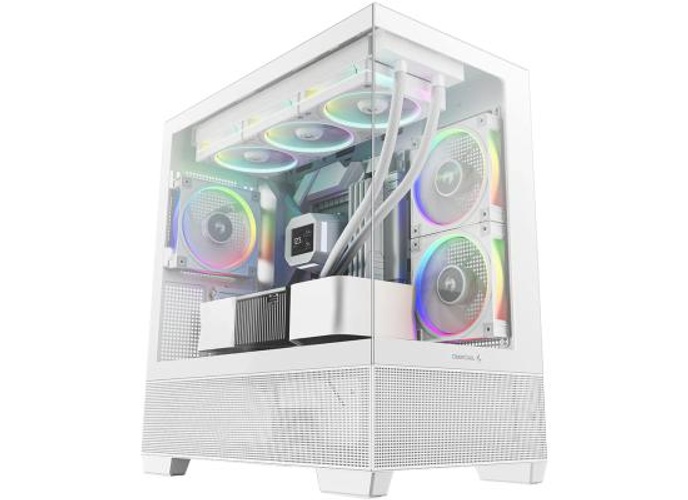DeepCool CG380 3F Panoramic ATX Mid-Tower Case 3x Pre Installed ARGB Fans , Support Back Connectors & Up to 360mm +240mm Radiators, Front 2x USB3.0 1x USB C , White product thumbnail 2