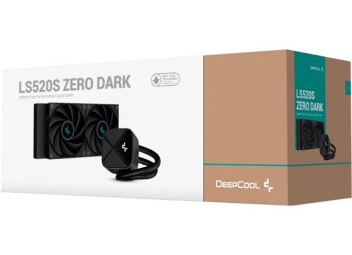 DeepCool LS520S ZERO DARK Liquid Cooler 240mm 3100RPM 280W TDP AIO Cooler Anti-Leak Tech CPU Water Cooler Textured Block For AMD & Intel - Black product thumbnail 2