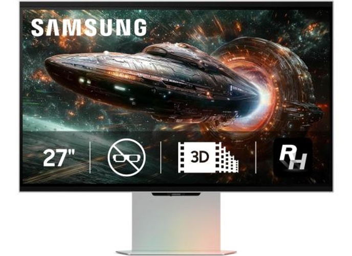 SAMSUNG G90XF Odyssey 3D 27" IPS 4K UHD 165Hz Al Glasses-Free 3D Video Conversion, 1ms, HDR10+, HDMI 2.1 FreeSync Premium, Pivot Stand, Speakers, USB Hub, Silver product thumbnail 2