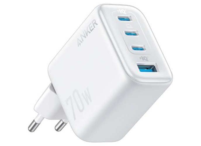 Anker Zolo USB C Wall Charger, 4-Port, PD 3.0 Wall Adapter with 70W Max Output, 3 USB-C and 1 USB-A, Compact and Stable Design, for iPhone 17/16 Series, MacBook, iPad, Pixel, Galaxy, and More (White) product thumbnail 2