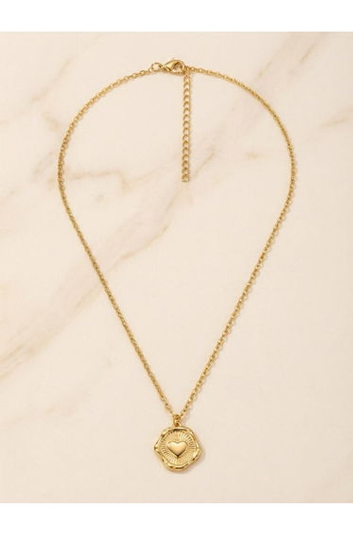 Geometric Heart-Shaped Pendant Necklace product thumbnail 2