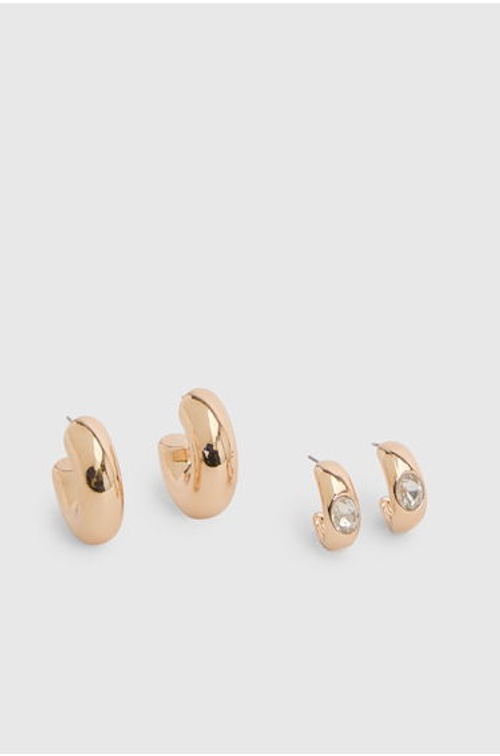 Chunky Hoop Earrings 2 Pack - gold product thumbnail 2