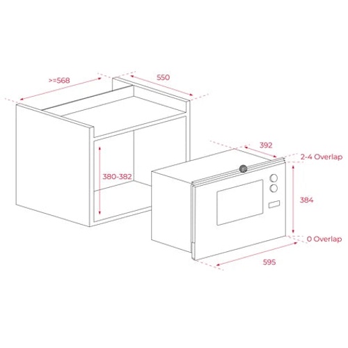 Teka Built in Microwave, 25Lit, 1000Watts, Black product thumbnail 3