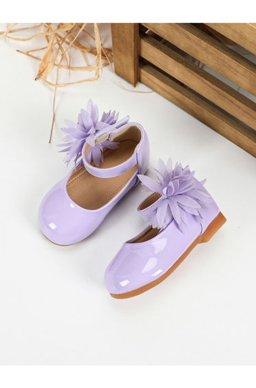 Girls Solid Bow Decoration Ballerina Shoes product thumbnail 3