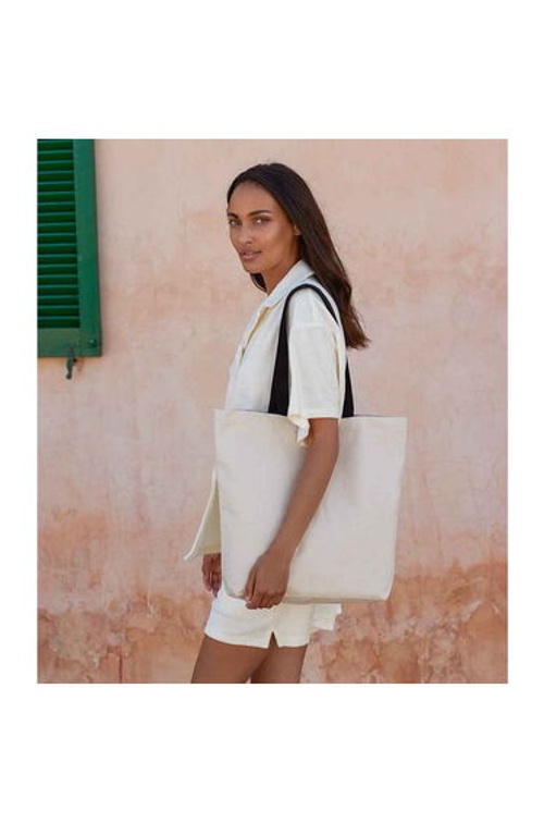 Westford Mill Fairtrade Shopper Bag - Natural/Black product thumbnail 2