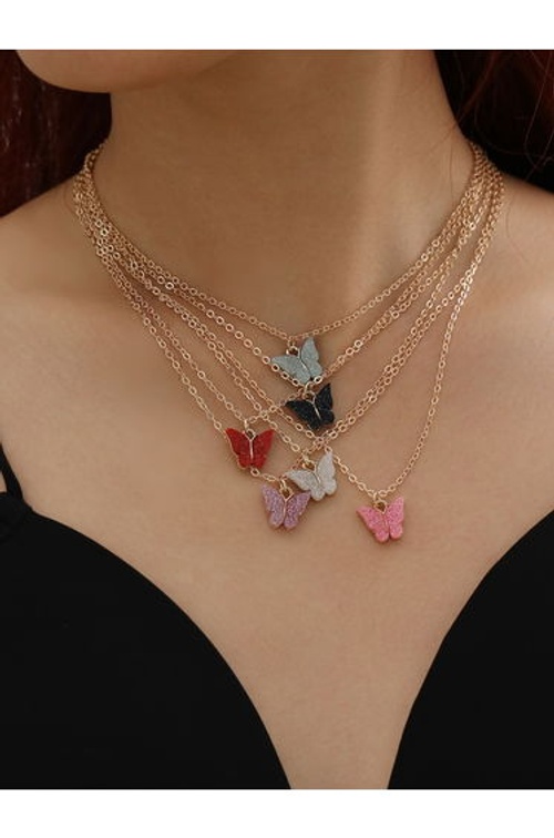 Pack of 6 - Butterfly Pendant Necklace product thumbnail 2