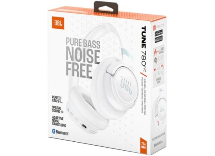 JBL Tune 780 NC Wireless Over-Ear Bluetooth Headphones with Adaptive Noise-Cancelling Technology, Smart Ambient, 76-Hour Battery Life and Google Fast Pair/Microsoft Swift Pair, White product thumbnail 2