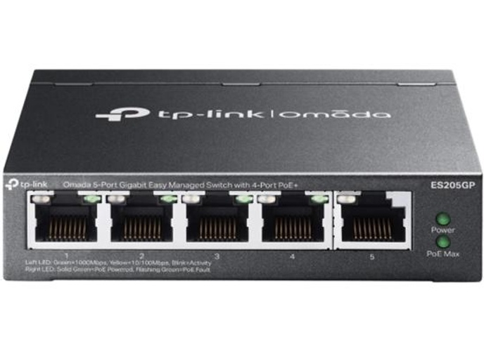 TP-Link Omada ES205GP 5-Port Gigabit Easy Managed Switch with 4-Port PoE+, 65W Power Budget, Metal Case, Auto Recovery, Port Isolation, VLAN, IGMP Snooping, Centralised Cloud Management, Plug & Play product thumbnail 2