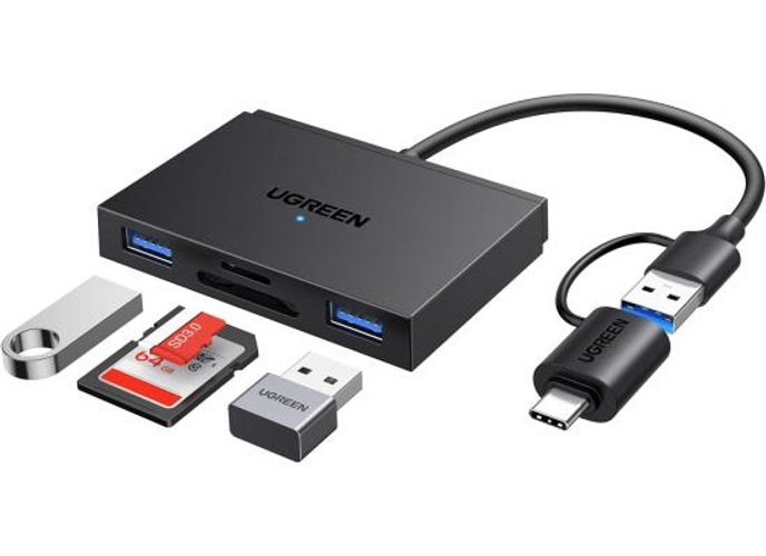 UGREEN 4 in 1 SD Card Reader USB C & OTG Adapter with SD, TF Card Slots and 2 USB 3.0 Ports 5Gbps for MacBook, iPhone 16 Series, Galaxy S22/S23 product thumbnail 2