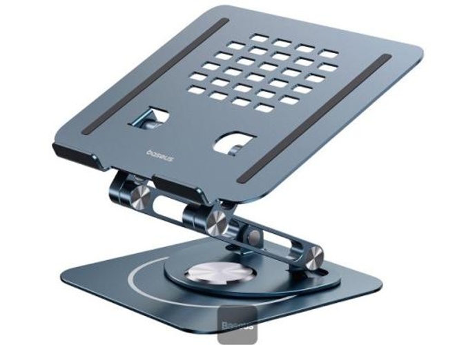 Baseus Foldable Stand For Laptop and iPad Tablet | 360 Degree Rotatable (Three-Fold Version) - Grey product thumbnail 2