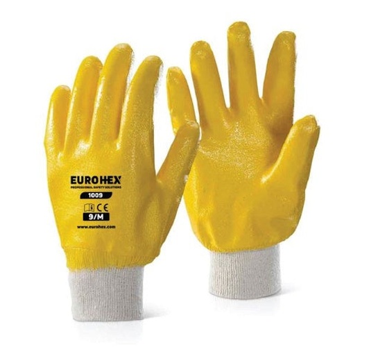 Nitrile Fully Coated Gloves From EuroHex Knit Wrist | EH1009