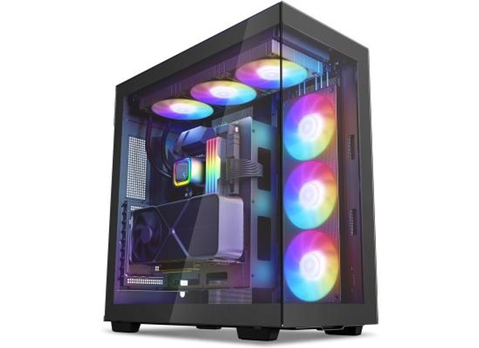 DeepCool CH780 ATX+ Panoramic Dual Chamber w/ Vertical Mount & Gen 4 Riser Cable Tempered Glass 3x Trinity 140mm ARGB Fans - Black product thumbnail 2