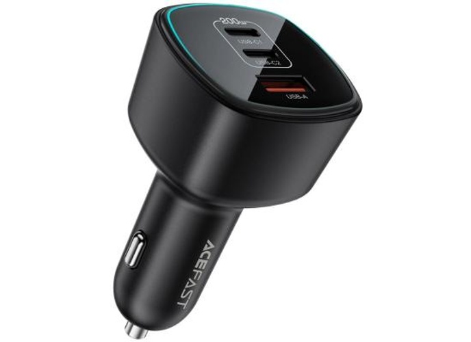 ACEFAST B18 Car Charger 200W Dual USB-C + USB-A Fast Charging Cigarette Lighter Adapter - Black product thumbnail 2