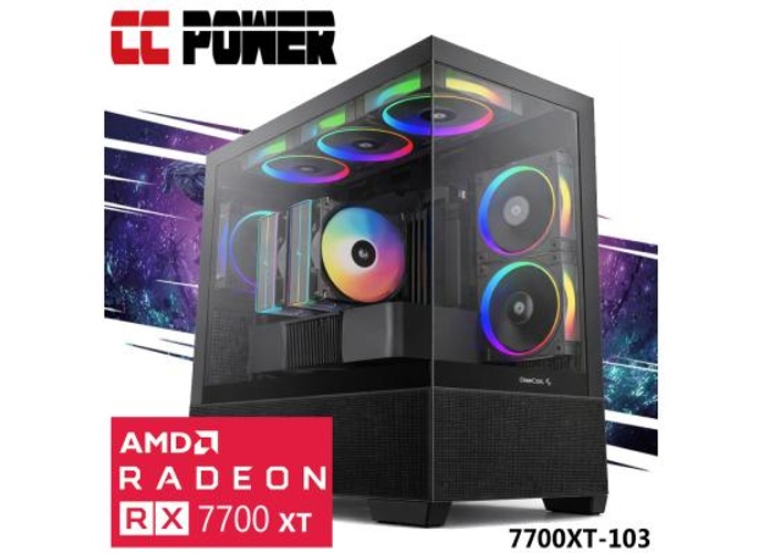 CC Power 7700XT-103 Gaming PC NEW 9Gen AMD Ryzen 7 7700 8-Cores w/ AMD Radeon RX 7700 XT 12GB & DDR5 Memory & Advanced Air Cooler product thumbnail 2