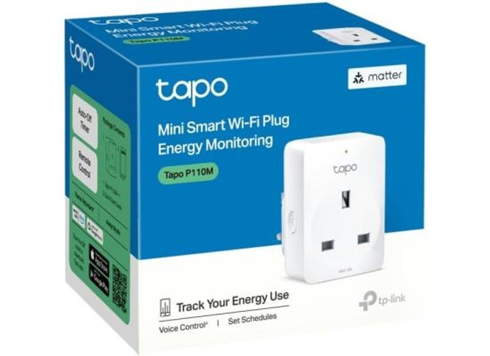 TP-Link Tapo P110M Smart Plug Outlet Wi-Fi with Energy Monitoring Works with Alexa &oogle Home Max 13A Wireless Smart Socket Device Sharing, Alexa Plug - White product thumbnail 2