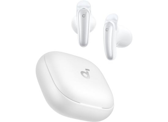 Anker Soundcore Liberty Buds, Semi-in-Ear Design, Removable Ear Fins, Real-Time Adaptive Noise Cancelling, Fast Charging, Wireless Bluetooth Earbuds, Translation Earbuds, 30H Playtime - White product thumbnail 2