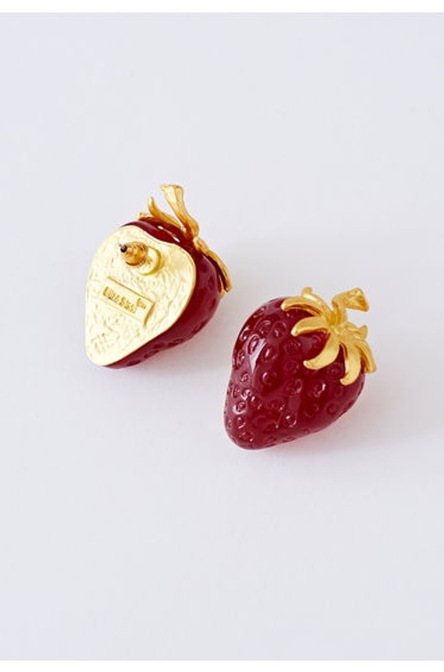 3D Red Strawberry Resin Earrings