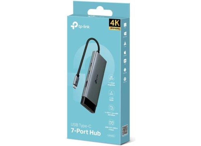 Tp-Link UH7020C USB Type-C 7 in 1 Hub, 4K HDMI, SD & microSD UHS-I, PD 100W, USB 3.0, Plug & Play, Mac, Windows, Linux, iPadOS, iOS, Android, Chrome product thumbnail 2