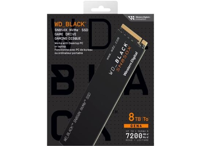 WD BLACK SN850X 8TB NVMe Gen4 PCIe M.2 2280 SSD Internal Solid State Drive up to 7,200MB/s product thumbnail 2