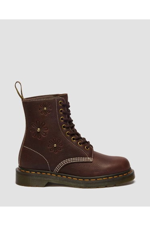1460 Pascal Ankle Boots with Embroidery in Grizzly Leather product thumbnail 2