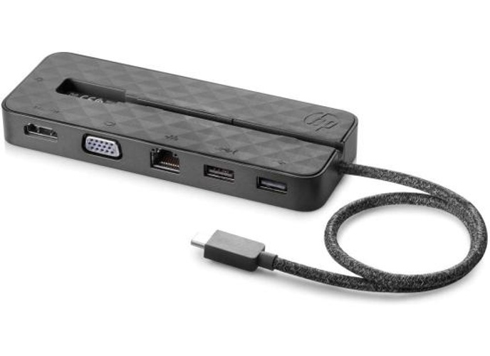 HP Travel Dock USB-C Port Replicator (USB 2.0, USB 3.0, Ethernet, VGA, HDMI) - Black product thumbnail 2