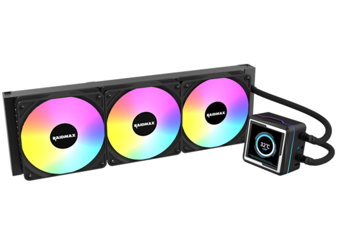 Raidmax LM360 ARGB LCD AIO Water Cooling System 360mm ARGB 2.73" IPS Animation LCD Display Compatible with Intel & AMD CPU Socket . Black product thumbnail 2