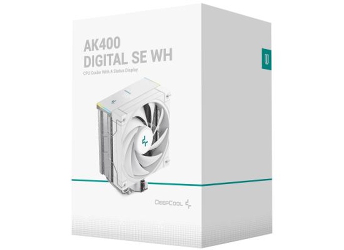 DeepCool AK400 Digital SE 1850 RPM PWM CPU Air Cooler 4 Heatpipes Chip Cooling Heatsink w/ w/ ARGB LED Strip & Digital Screen Displays , White product thumbnail 2