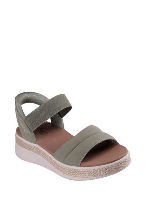 BOBS SUN RAY Slip-Ins Padded Vamp Quarter Strap Sandal Olive