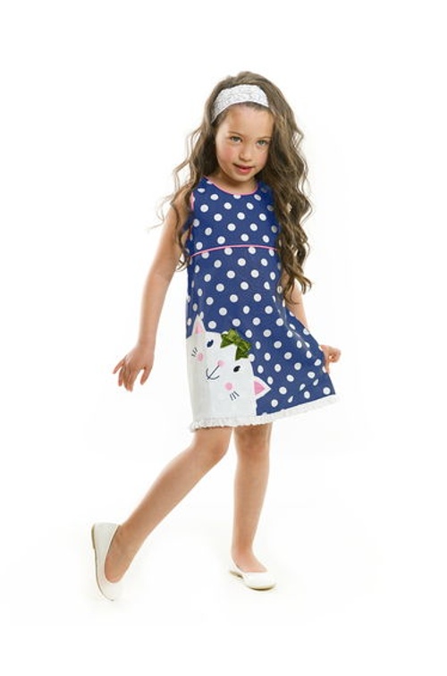 Chubby Cat Girl Poplin Dress