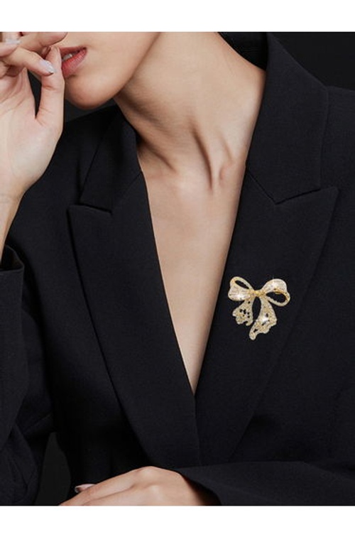 Embellished Bow Brooch