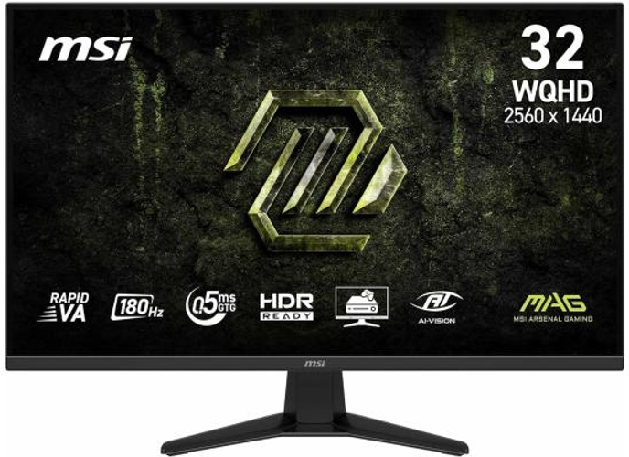 MSI MAG 325QF E18V Monitor, 32" Rapid VA Display, 2K WQHD Resolution, 180Hz Refresh Rate, 0.5ms (GtG) Response Time, Adaptive-Sync Technology, Black product thumbnail 2