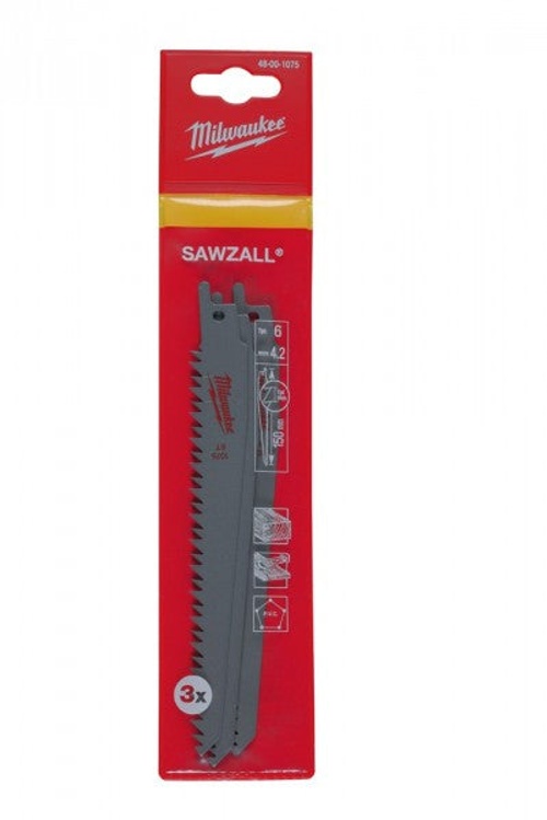 شفرات المنشار الترددي Milwaukee Sawzall مقاس 150 مم 6 TPI - 3 قطع product thumbnail 2