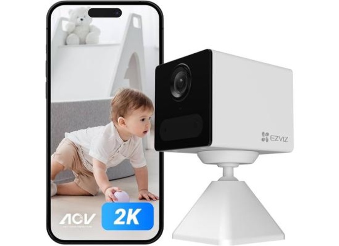 Ezviz CB2 4G Smart Home Battery Camera, 2K Resolution, Always-On Video Mode, Two-Way Talk, Magnetic Base, IR Night Vision, Time-Lapse Recording, 2000mAh Rechargeable Battery, White product thumbnail 2