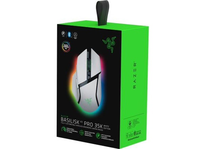 Razer Basilisk V3 Pro 35K Wireless Gaming Mouse, Right-Handed, Focus Pro 35K Optical Sensor Gen-2, 35000 Max DPI, Optical Mouse Switches Gen-3, 4-Way HyperScroll Tilt Wheel, White product thumbnail 2