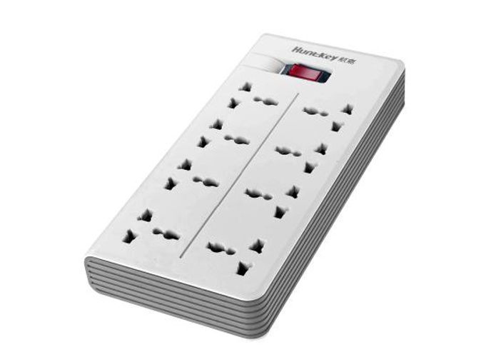 Huntkey PZA801 Universal Power Strip 8x Outlet AC 220-240V Overload Protection MAX2500W-MAX10A 3M - White product thumbnail 2