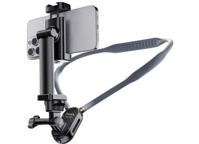 JMARY MG-01 Neck Mount for Phone Action Camera POV / Vlog Selfie Mount Hand Free Holder - Grey product thumbnail 2