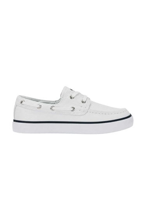 Ralph Lauren Childrens/Kids Briar Canvas Flat Boat Shoes - White/Navy