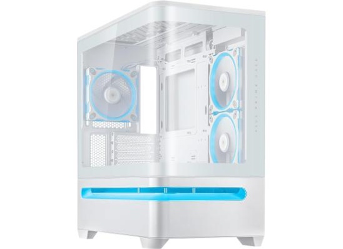 ASUS Prime AP202 ARGB White mATX pc case with Fully Tempered Curved Glass, Supports Graphics Cards up to 420mm Long, 360mm Long radiators, Easy-Detach Rail, Patented Slot Vent, 3 Built-in ARGB Fans product thumbnail 2