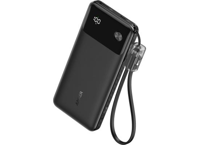 Anker Power Bank Powercore 10000mAh 22.5W Portable Charger with USB C Lanyard Cable- Black product thumbnail 2